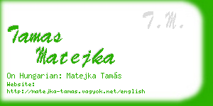 tamas matejka business card