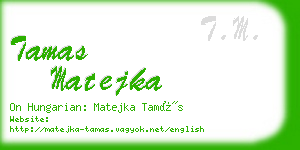 tamas matejka business card